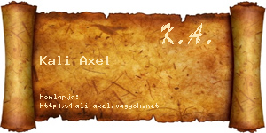 Kali Axel névjegykártya